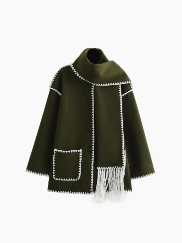 Drune | Warmer Mantel mit Quasten-Schal