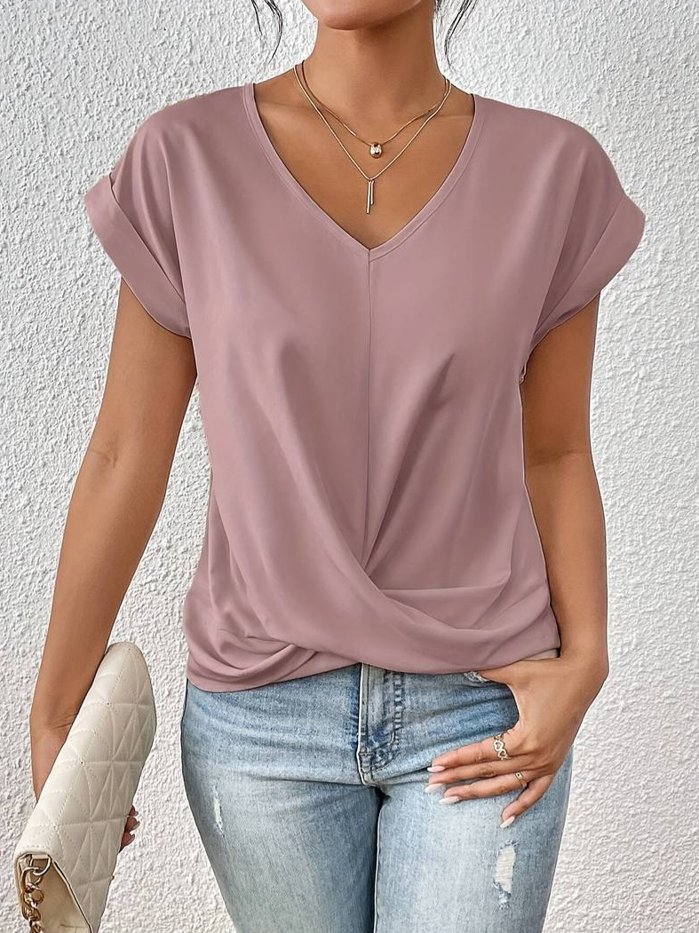 Drune | Lässige Bluse Mit Kurzen Ärmeln Für Frauen