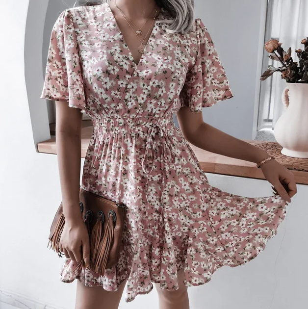 Drune | Blumen Bequem Sommerkleid