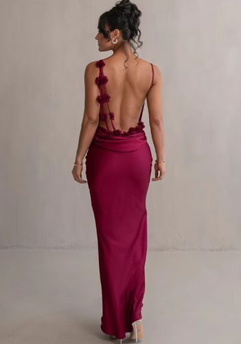 Drune | Modisches Florales Kleid Mit Drapiertem Rückenausschnitt