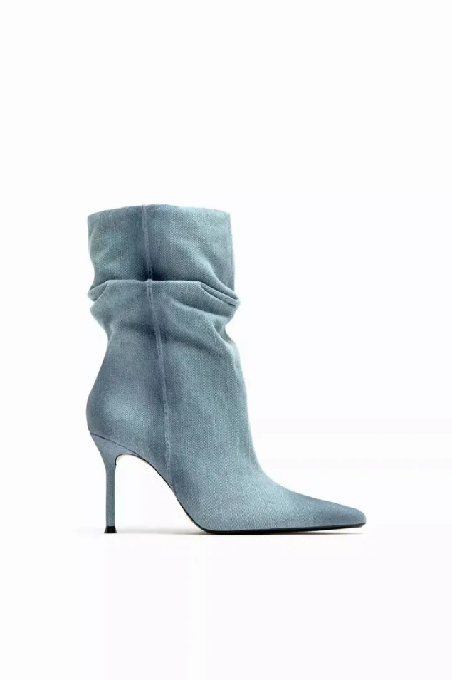 Drune | elyce denim-stiefel mit hohem absatz für damen