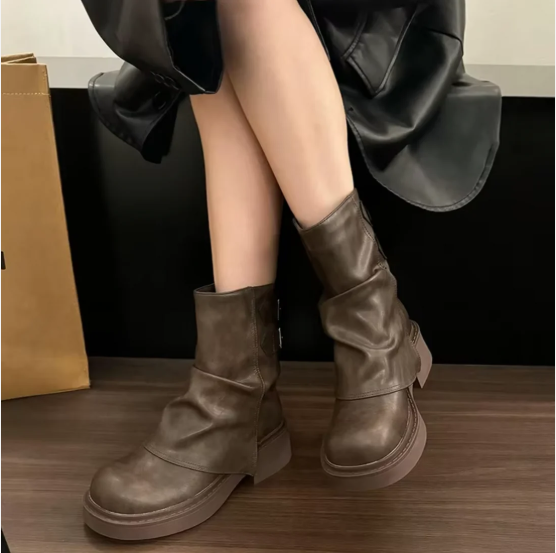 Drune | slip-on-stiefel aus vintage-leder