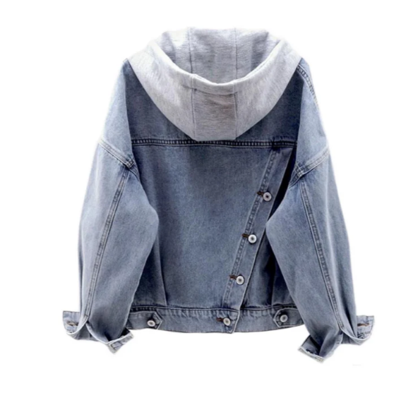 Drune - Lässige Damen Jeansjacke Mit Kapuze
