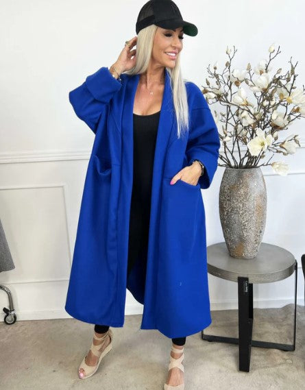 Drune | oversized Mantel mit Nähten und transparenten Taschen