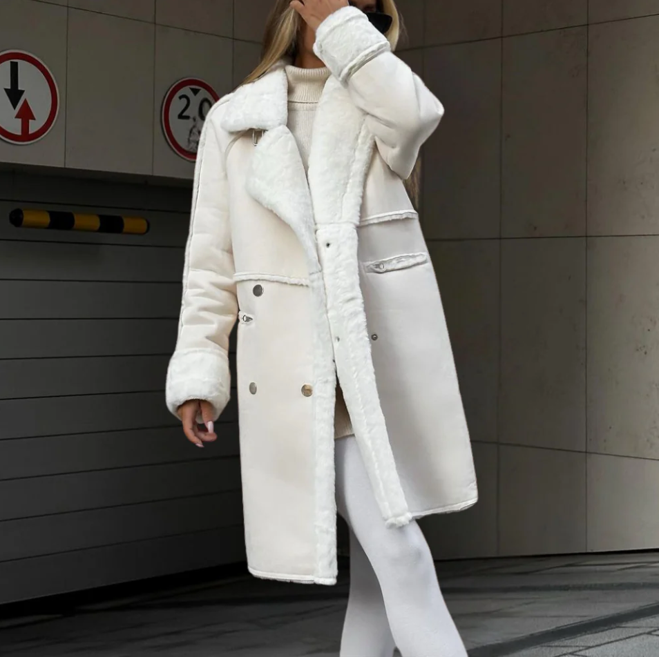 Drune | elegante lange Fleecejacke für Damen