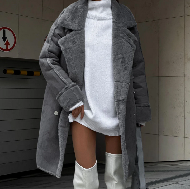 Drune | elegante lange Fleecejacke für Damen