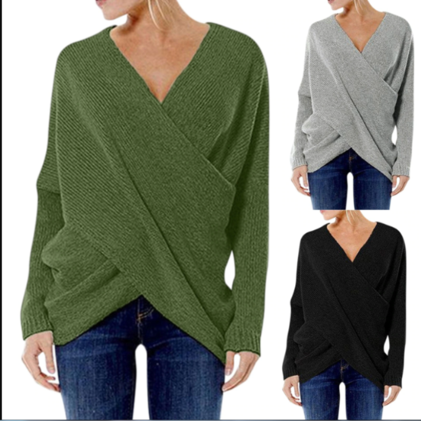 Drune | Damen Cashmere-Pullover mit Kreuzdetail, Herbst/Winter