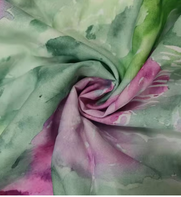 Drune | Farbenfrohes, Sexy Maxikleid mit Halo-Färbedruck und Abnehmbarem Schal