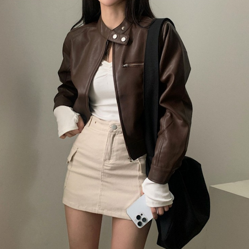 Drune | Retro-Jacke mit Stehkragen und Reißverschluss