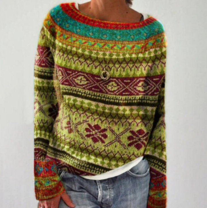 Drune | Baumwoll Norweger-Pullover Mit Mustern Für Damen - Perfekt für Alltägliche Anlässe