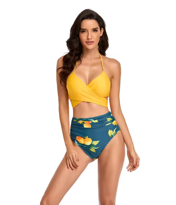 Drune Bikini-Set | Geblümter Wickel- und Bindebikini