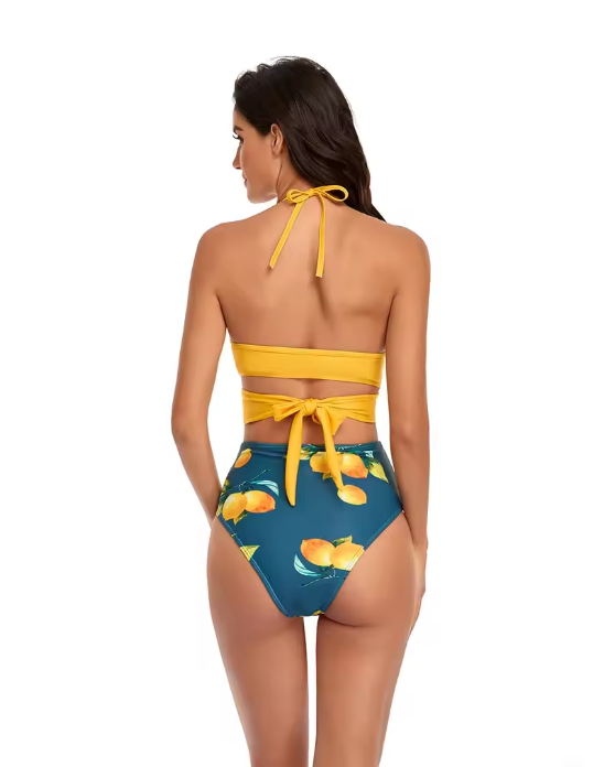 Drune Bikini-Set | Geblümter Wickel- und Bindebikini
