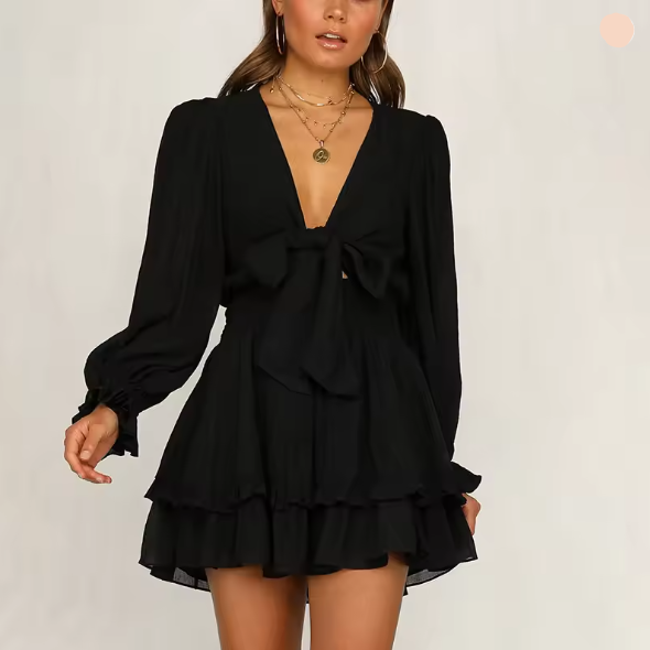 Drune | Wickelkleid mit Rüschen und Taillenban