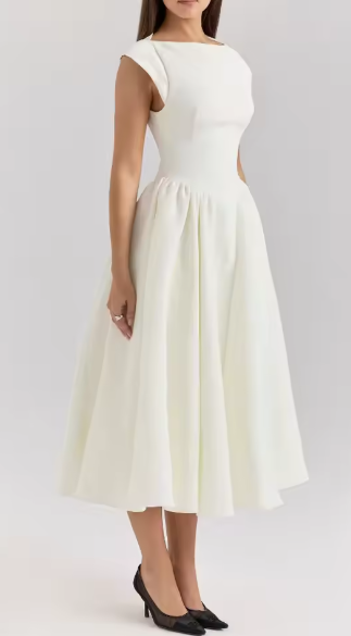 Damen A-linien Kleid mit elegantem Bustier-Oberteil und schwingendem Rock Drune