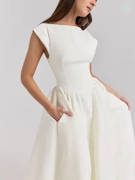 Damen A-linien Kleid mit elegantem Bustier-Oberteil und schwingendem Rock Drune