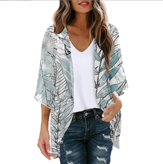 Drune | Bluse Fake Zweiteiler Blumenmuster