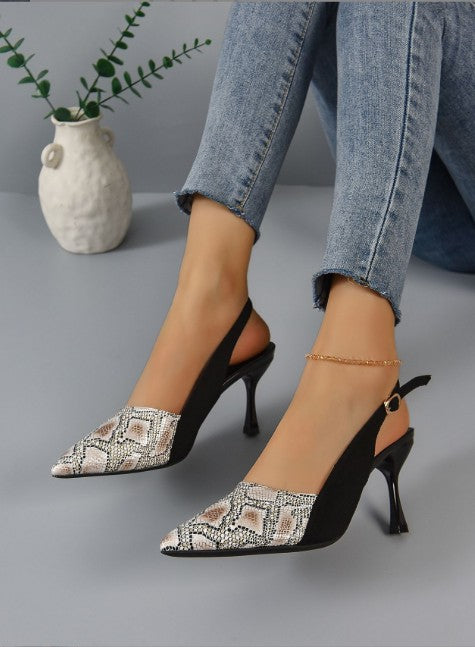Drune | Damen Kitten Heels Schwarz