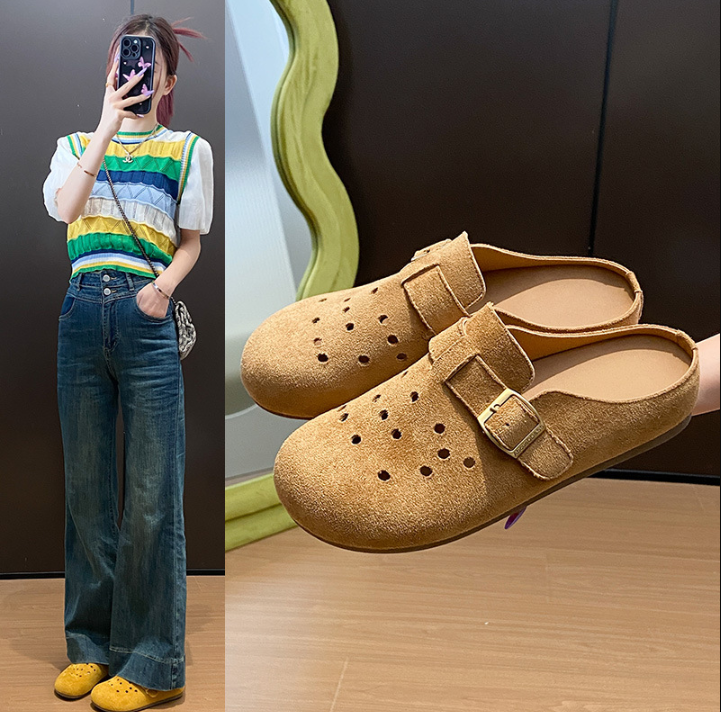 Drune | Retro Kork Clogs Mit Slingback