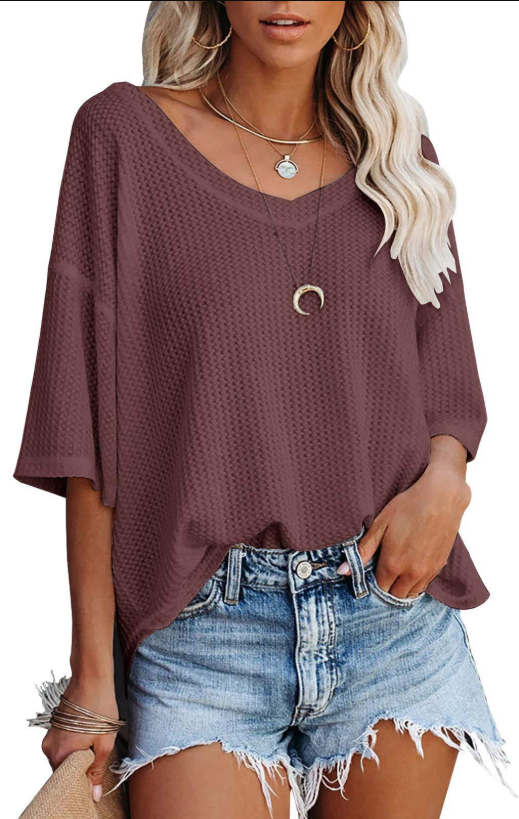 Damen lässiges Sweatshirt mit überschnittenen Ärmeln und lockerer Passform Drune
