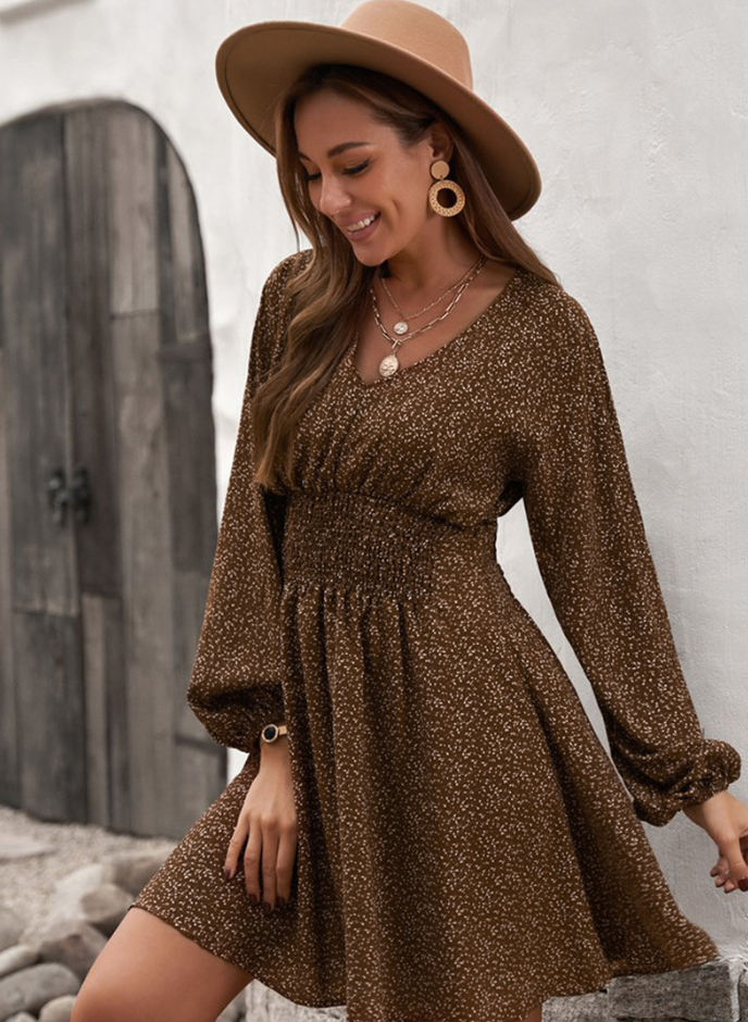 Drune | Luxuriöses Schiftkleid mit Punktemuster