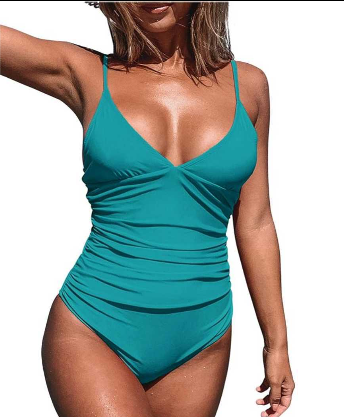 Drune | Damen Bauchkontrolle Einteiler Badeanzug Strapless Bandeau Badeanzug
