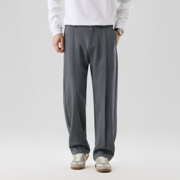 Herren elegante und bequeme Chinohose mit Falten Drune