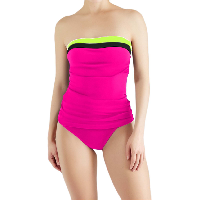 Drune | Fashion Bauchkontrolle Farbblock Tankini Set