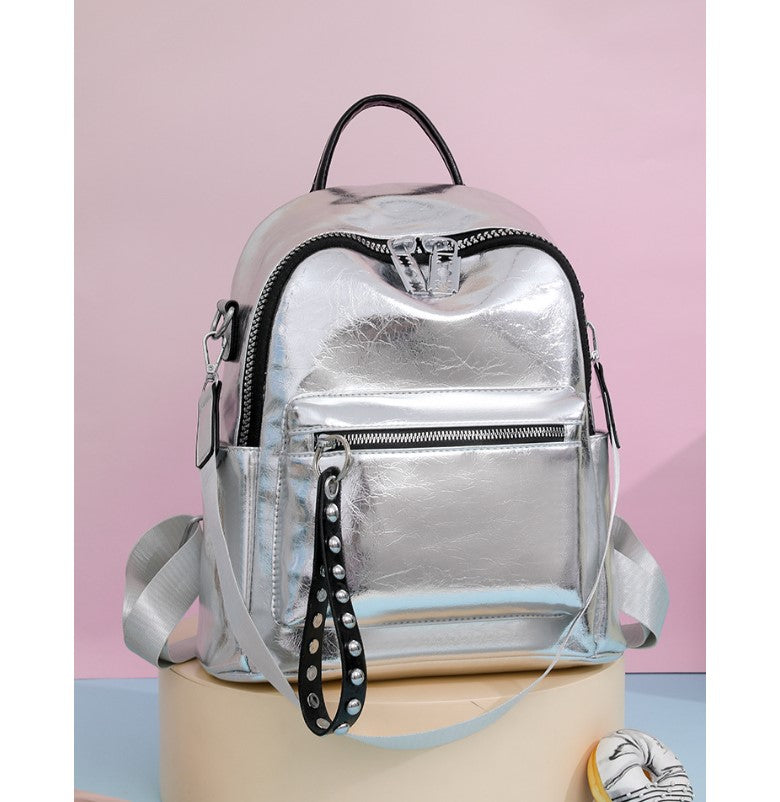 Drune | Rucksack - Silber - Hochwertiges Leder mit Polyester-Futter