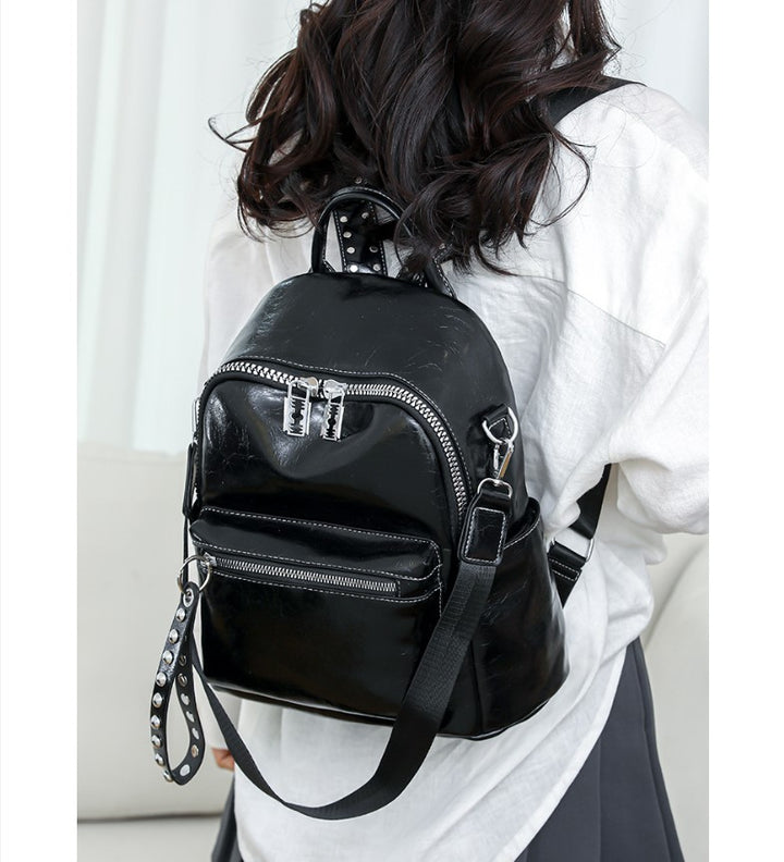 Drune | Rucksack - Silber - Hochwertiges Leder mit Polyester-Futter