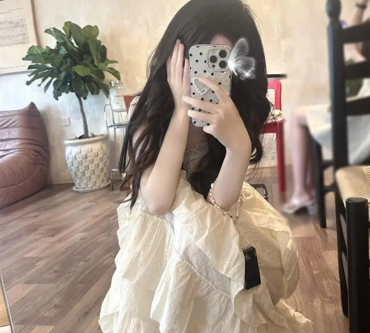 Drune | Elegantes Ärmelloses Rüschentorte Kleid