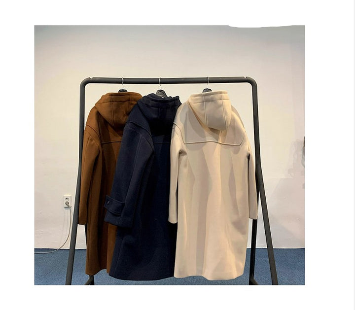 Damen Hochwertige Dufflecoat mit Kapuze und modernen Details Drune