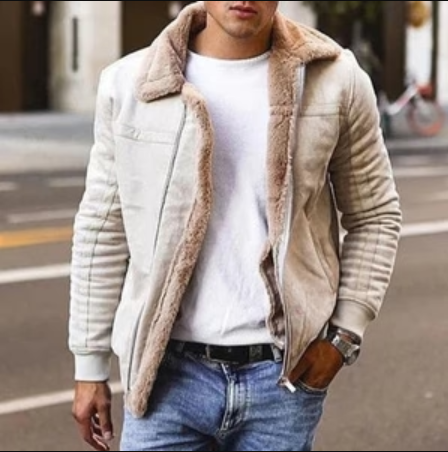 Drune | Herrenjacke mit Pelzfutter und gesteppte Ärmel Gino