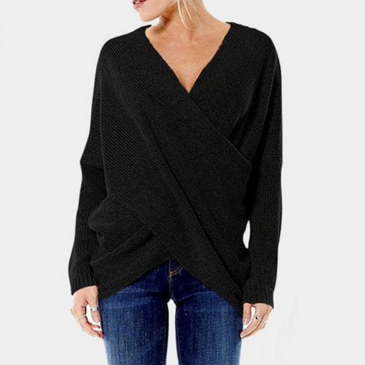 Drune | Damen Cashmere-Pullover mit Kreuzdetail, Herbst/Winter