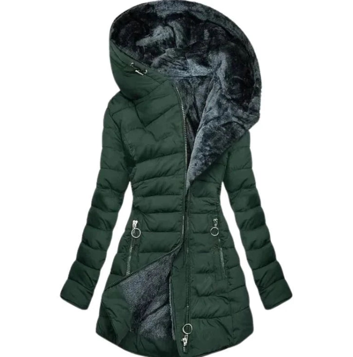 Drune | Damen-Winterparka Mit Reißverschluss Und Kapuze Und Tasche - Winter
