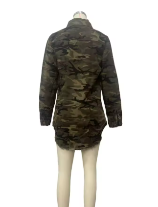 Drune | Camouflage Jacke Mit Vielseitigen Taschen Und Knopfverschluss