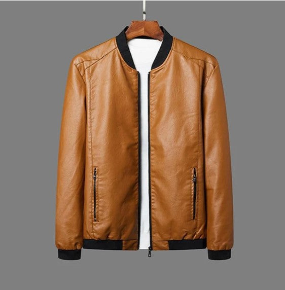 Drune | Bomberjacke im Leder-Look – Stylische Übergangsjacke mit Reißverschluss für Streetwear & Freizeit