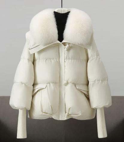 Drune | Stilvolle Winter Chic Gewatteete Jacke mit Pelzkragen für Frauen