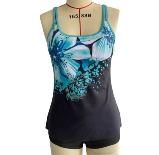Damen Grafikdruck Swim Tankini Set Drune
