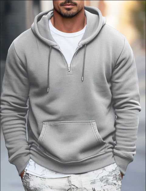 Drune | Streetwear Herbst Hoodie mit Taschen und Kordelzug für Herren
