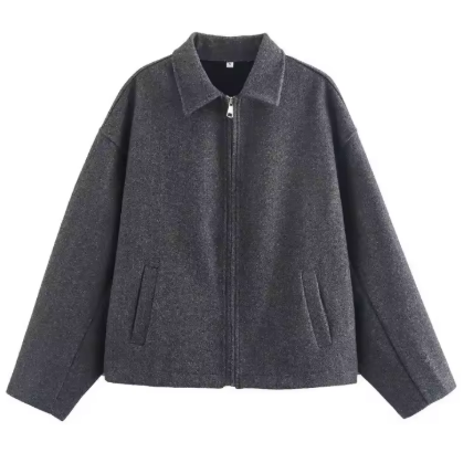 Drune | Braune Wolljacke Für Damen Mit Elegantem Kragen