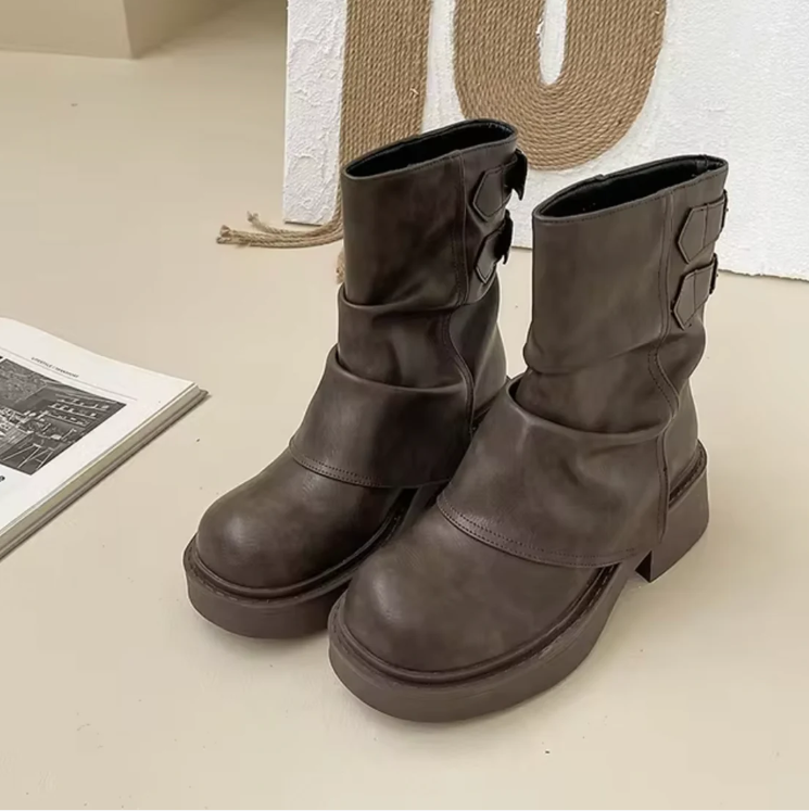 Drune | slip-on-stiefel aus vintage-leder