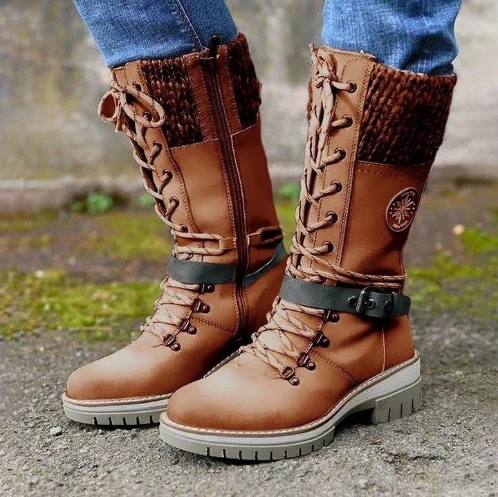 Drune | und stilvolle damen-winterstiefel aus leder