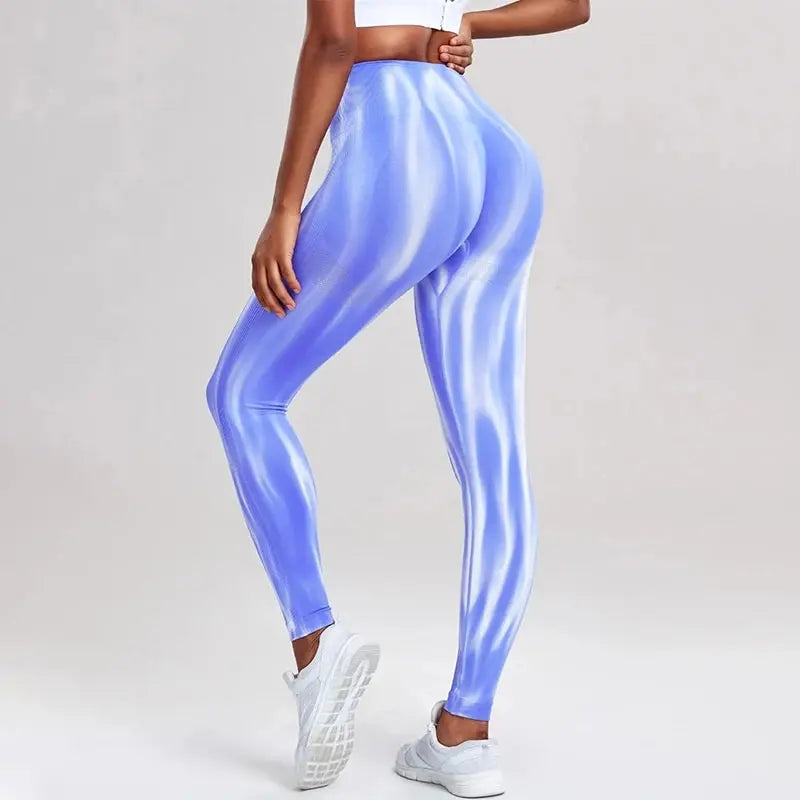 Drune | High Waist Leggings mit Wellenmuster - Perfekt für Freizeitaktivitäten für Damen