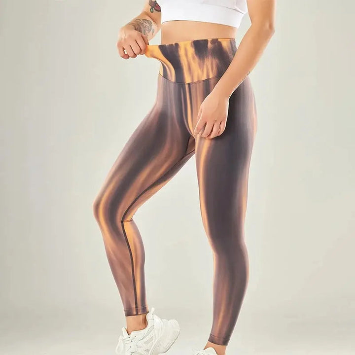 Drune | High Waist Leggings mit Wellenmuster - Perfekt für Freizeitaktivitäten für Damen