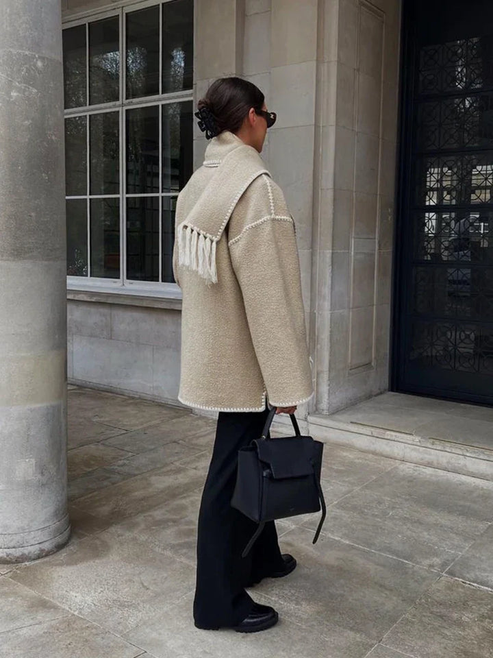 Drune | Eleganter Damenmantel mit Schal Stylischer Wintermantel