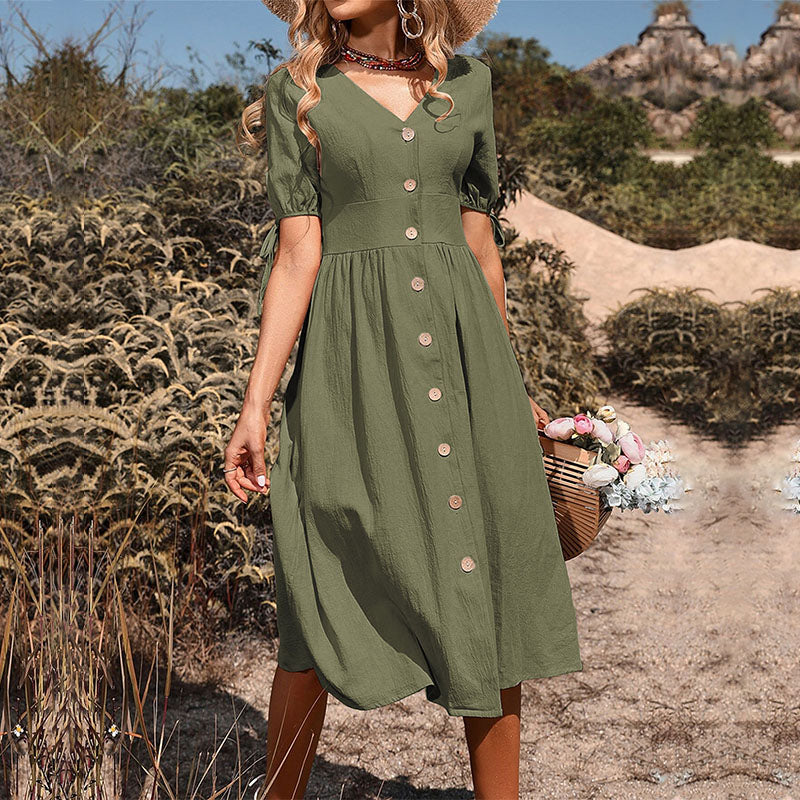 Drune - Lässiges Midikleid mit Knöpfen
