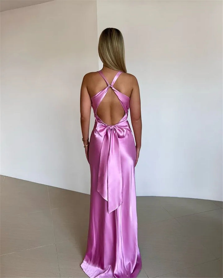 Drune | Schleife Rückenfrei Abend Maxi Kleid