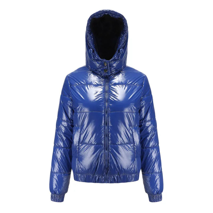 Drune | Metallische Winterjacke mit Kapuze für Frauen