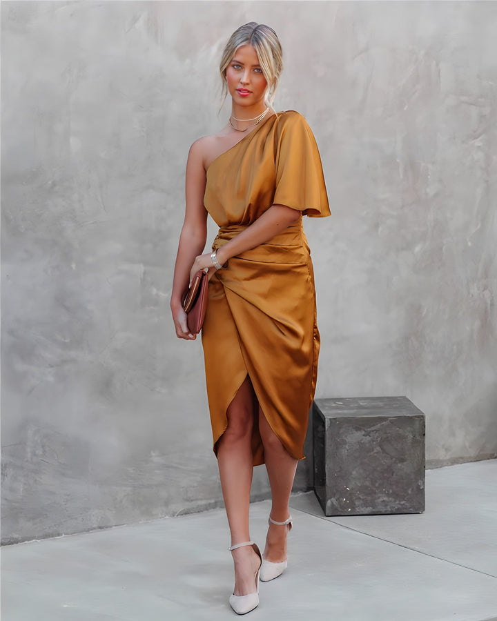 Drune Party Dress | Elegantes Abendkleid mit einer Schulterpartie