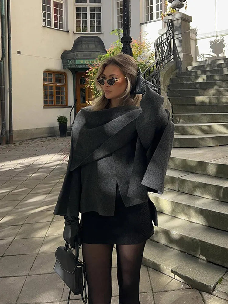Drune | Eleganter und warmer Wollumhang für Frauen im Winter